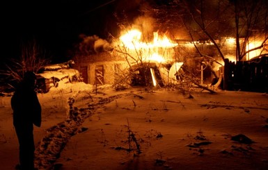В день всех влюбленных в центре Донецка бушевал пожар